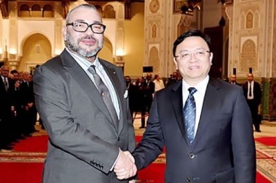 Ο βασιλιάς του Μαρόκου Υποδέχεται  τον πρόεδρο  κ. Wang Chuanfu του κινεζικού γκρουπ 