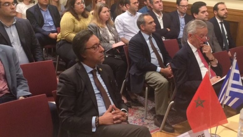  ترأس سفير المغرب باليونان السيد سمير الدهر ندوة بمقر الاتحاد اليوناني للمؤسسات  SEB في نطاق العلاقات الثنائية