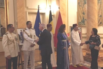 سفير المغرب ببلجيكا السيد محمد عامر يقيم حفل إستقبال ببروكسيل إحتفالا بالذكرى 19 لعيد العرش المجيد بحضور سفير المغرب  لدى الإتحاد الأوروبي السيد أحمد رضا الشامي .